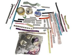 Lot Assorted Craft Ribbon Trim Rhinestone Embellishments Scrapbooking Supplies